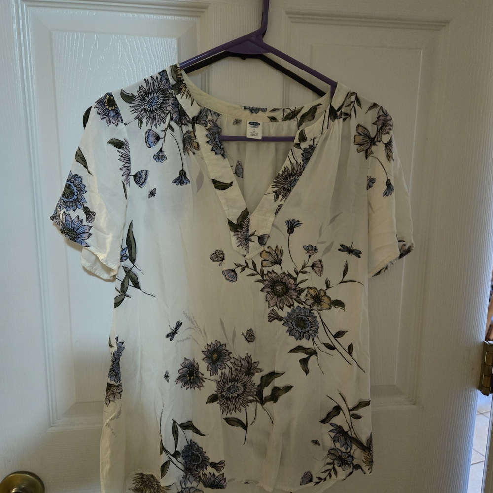 Old Navy Cream Floral Blouse